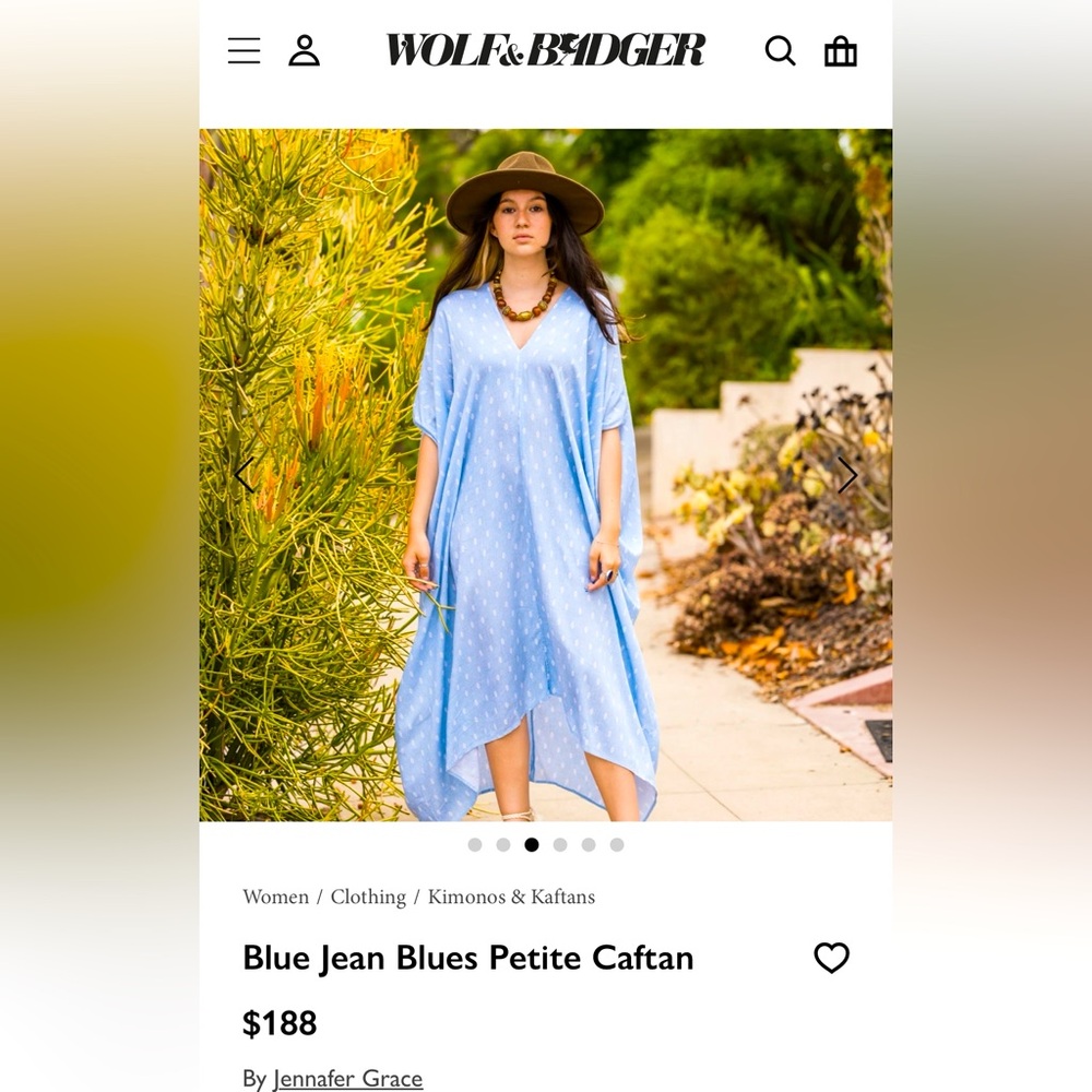 ❌SOLD❌ Blue Jean Blues Caftan, new without tags (designer doesn’t tag)